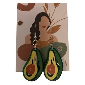 Avocado Earrings Funky Dangle Drop Earrings Cute Foodie Jewelry